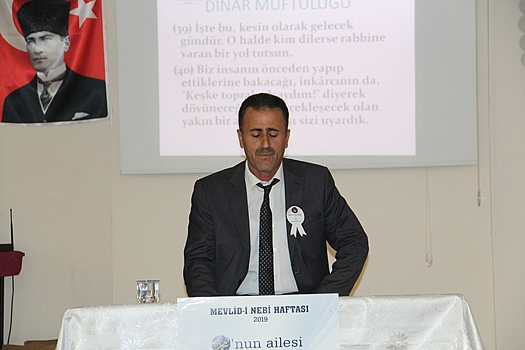 Dinar'da Mevlid-i Nebi, "Peygamberimiz ve Aile" konulu konferans Verildi 
