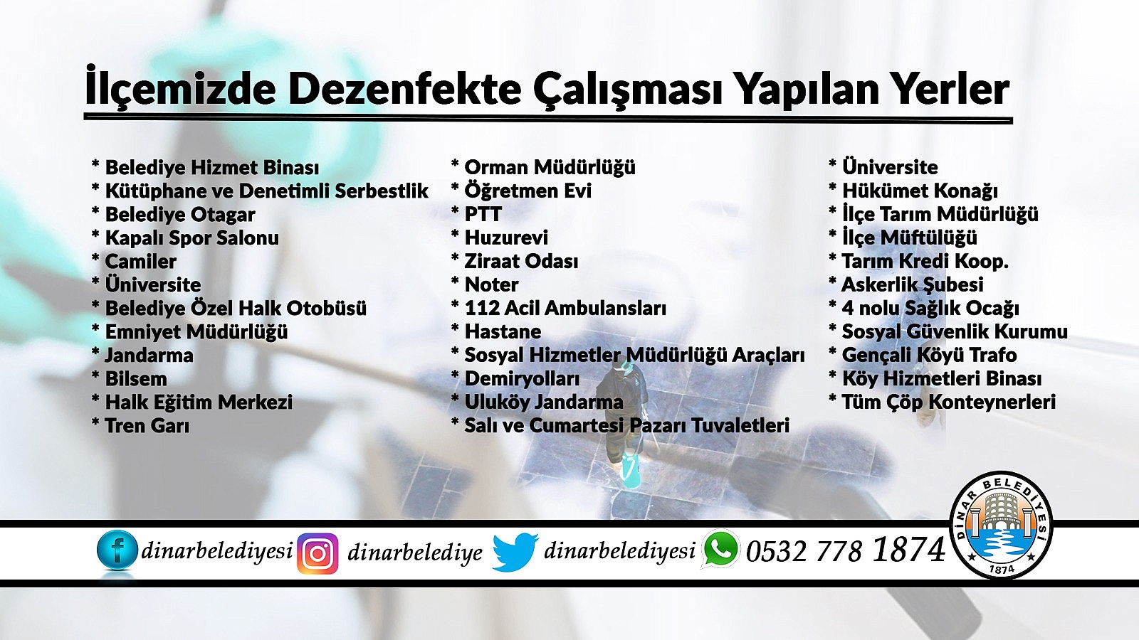 Koronavirüs önleme amaçlı başlatılan ilaçlama çalışmaları yapıldı
