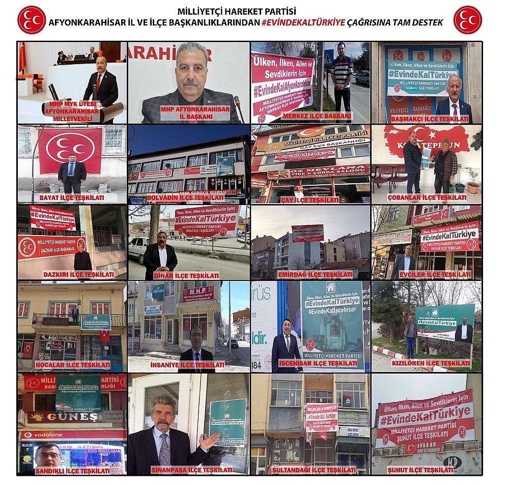 "Ülken, ilken, ailen ve sevdiklerin için Evde Kal Afyonkarahisar"