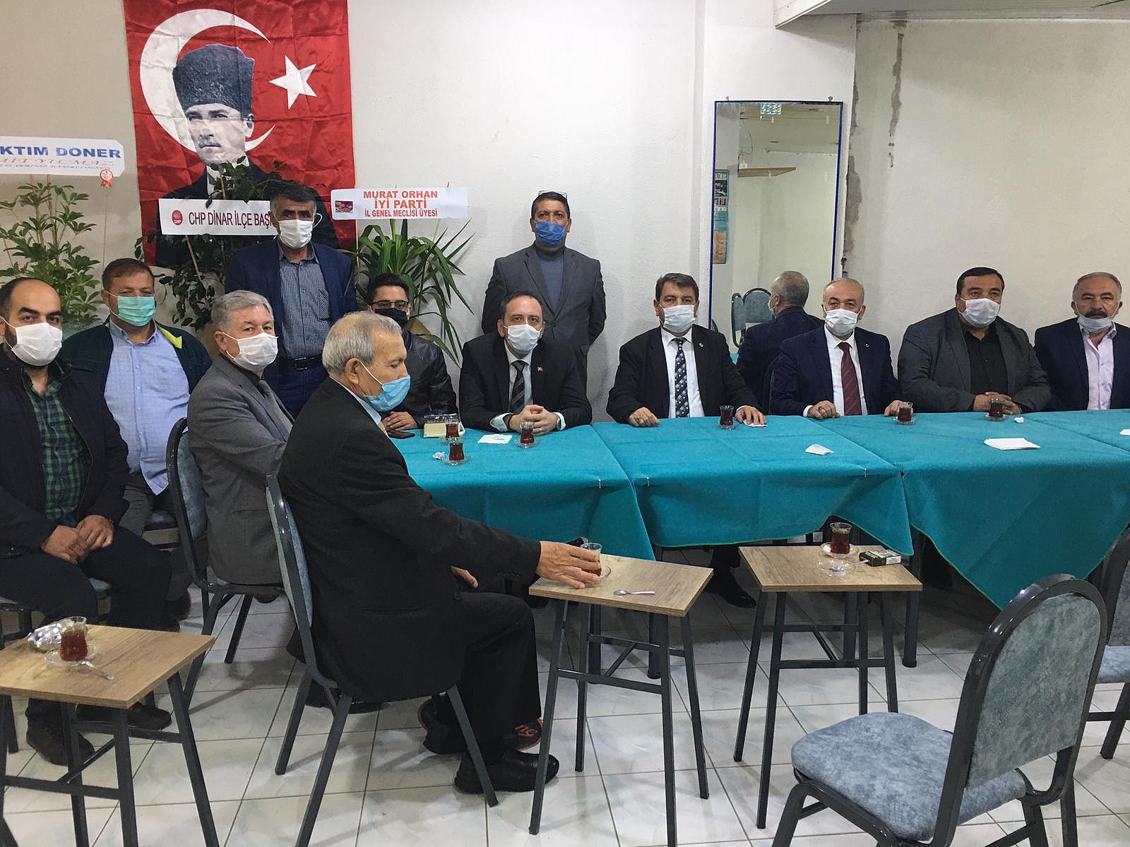 Dinar’da Başkanımız Nihat Sarı ve Ak Parti, CHP, MHP ve İYi Parti İlçe Başkanları Bir araya geldi