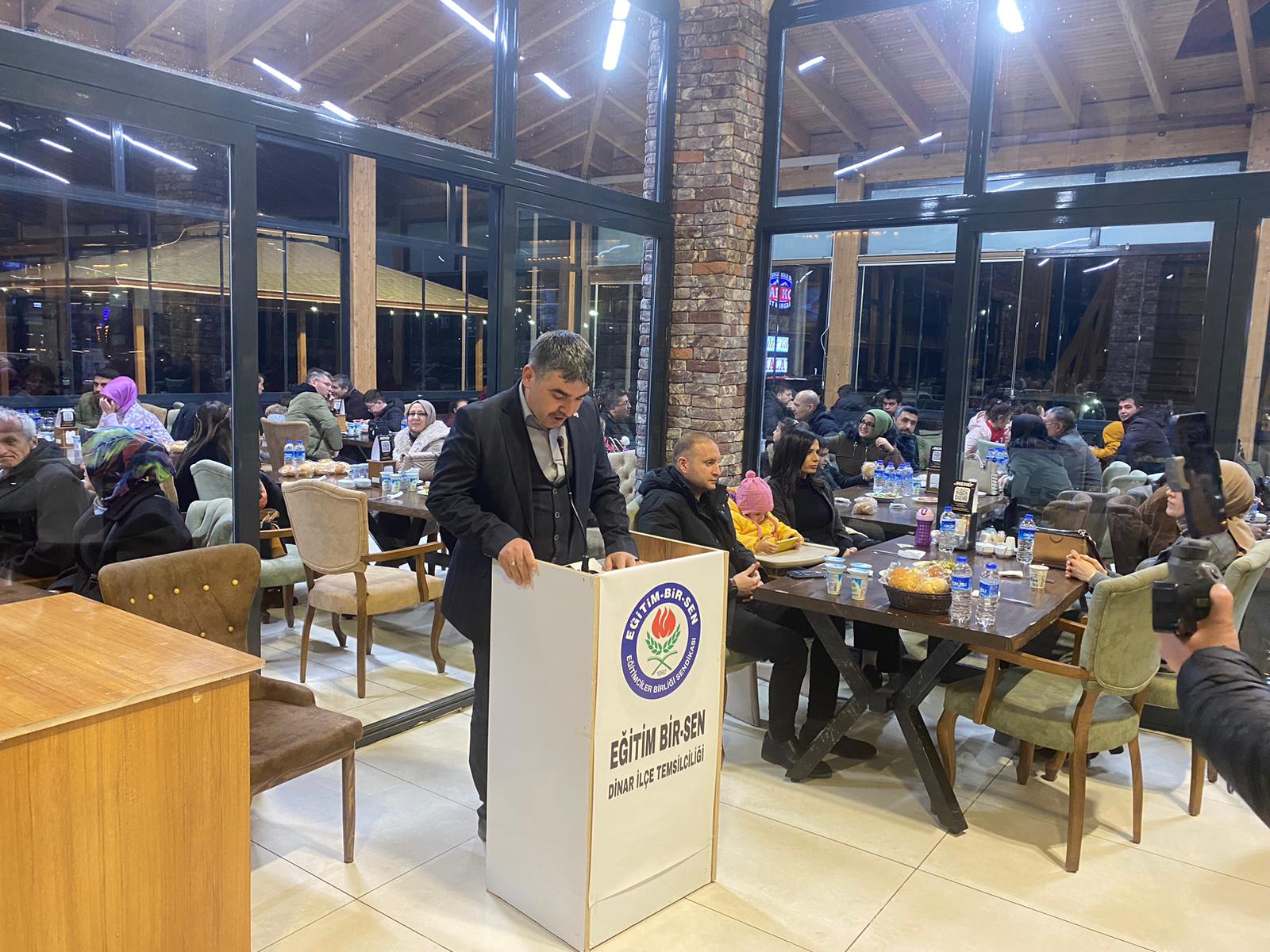 Dinar Eğitim Bir-Sen Birlik ve Kardeşlik sofrasında bir araya geldi