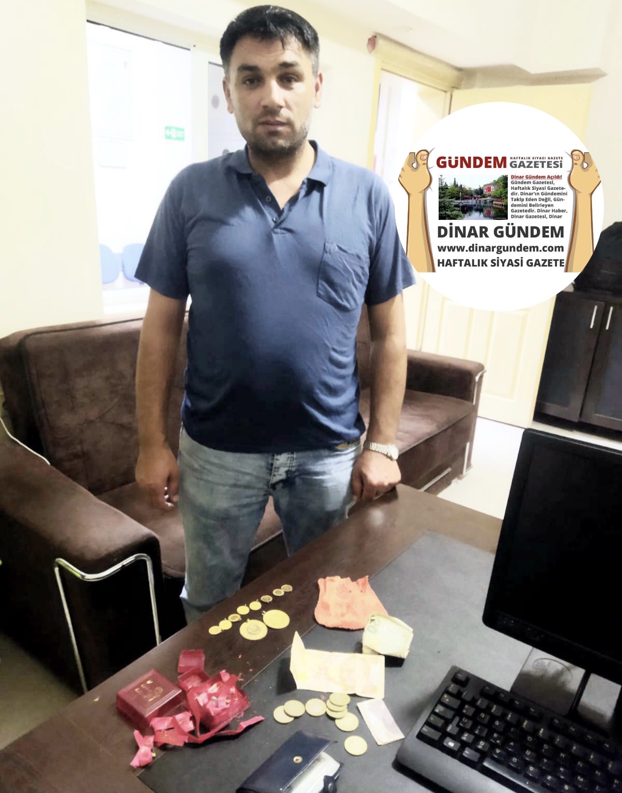 Dinar'da, Bulduğu Bir Çanta Altını Polise Teslim Etti!