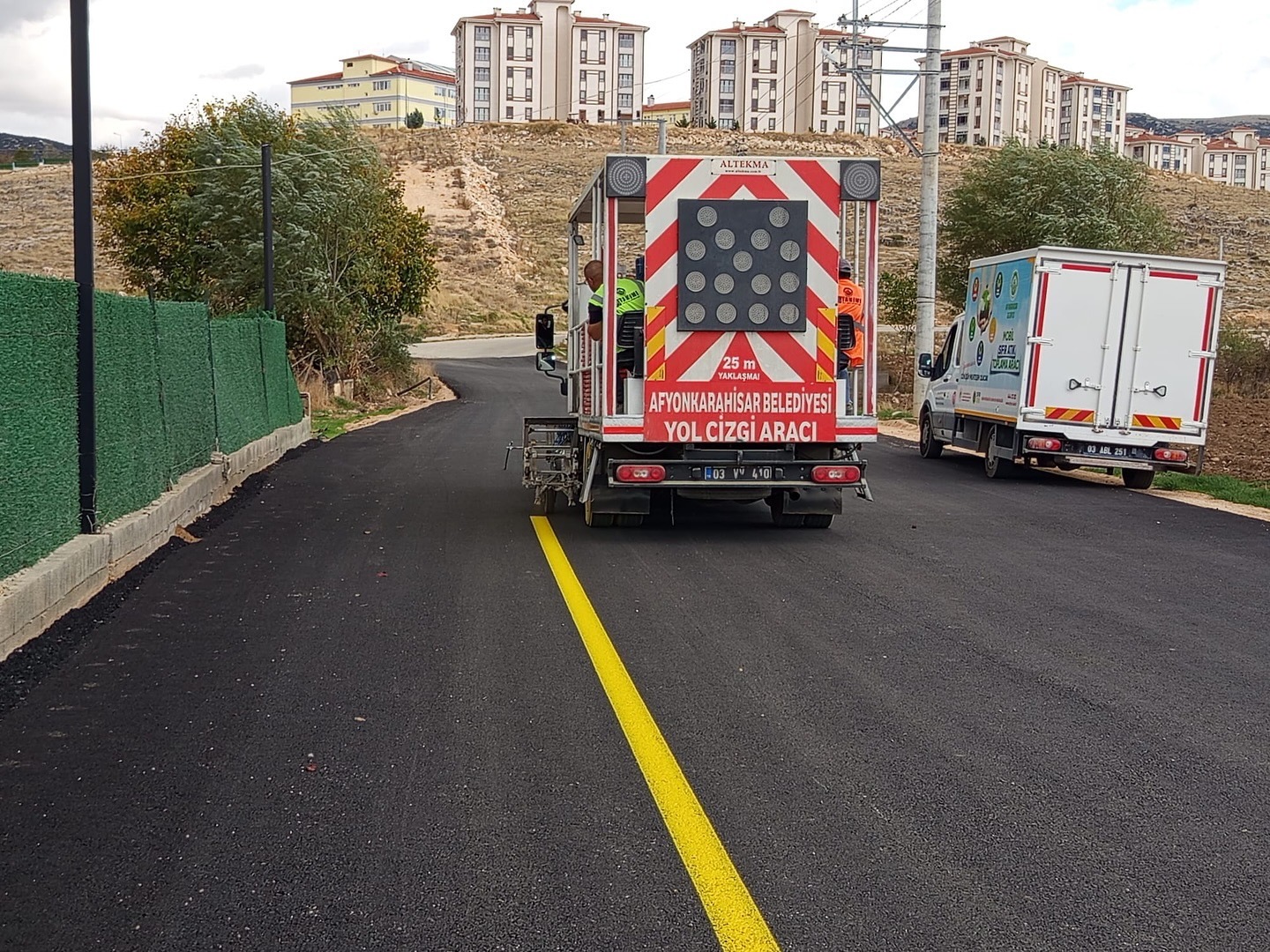 Dinar’ın Tüm Noktalarına Yol Şeritleri Çizildi