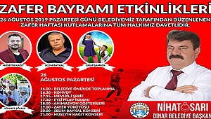 Zafer Bayramı Etkinliklerine Tüm Halkımız Davetlidir