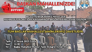 Belediye Başkan'ı Nihat Sarı, Bağlar Mahallesinde Halkla Buluşacak