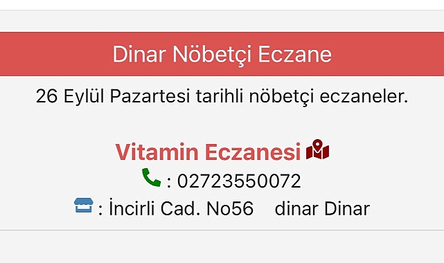 Dinar Nöbetçi Eczane
