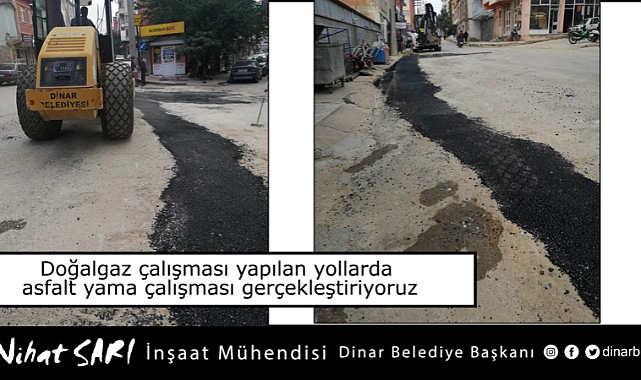 Dinar’da Doğal Gaz Geçen Yerlere Hemen Yama Atılıyor