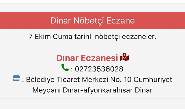 Dinar Nöbetçi Eczane