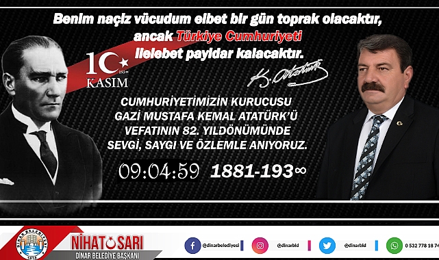 Başkan Sarı’dan 10 Kasım Mustafa Kemal Atatürk’ü Anma mesajı
