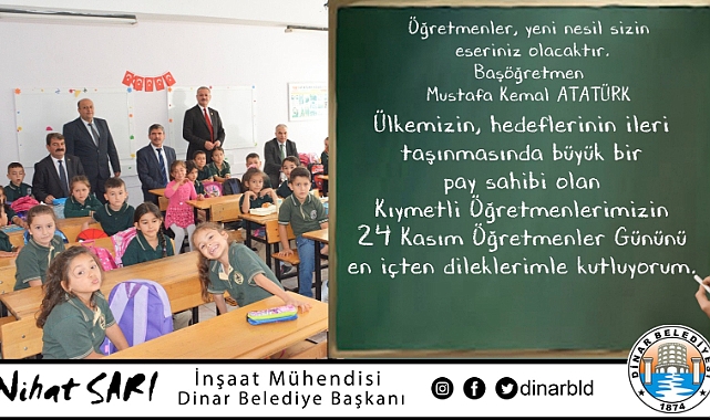 Belediye Başkanımız Nihat Sarı’dan 24 Kasım Öğretmenler Günü Mesajı