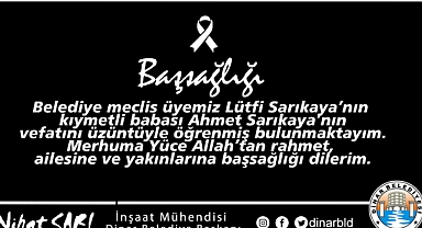 Belediye Başkanımız Nihat Sarı’dan Başsağlığı Mesajı 