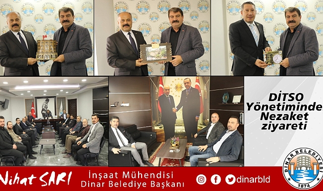 Dinar TSO Başkanı Veli Özcan'dan Başkan Nihat Sarı'ya Nezaket Ziyareti