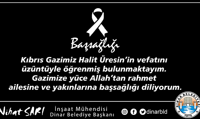 Belediye Başkanımız Nihat Sarı’dan Başsağlığı Mesajı