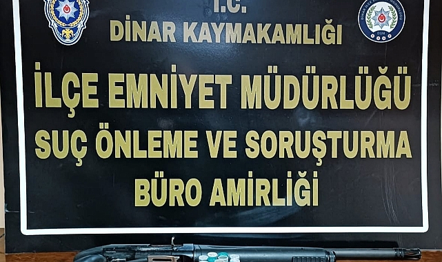 Dinar'da Ruhsatsız Tüfek Yakalandı