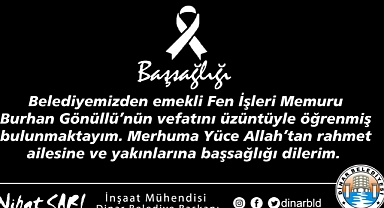 Belediye Başkanımız Nihat Sarı’dan Başsağlığı Mesajı 