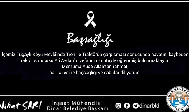 Belediye Başkanımız Nihat Sarı’dan Başsağlığı Mesajı 