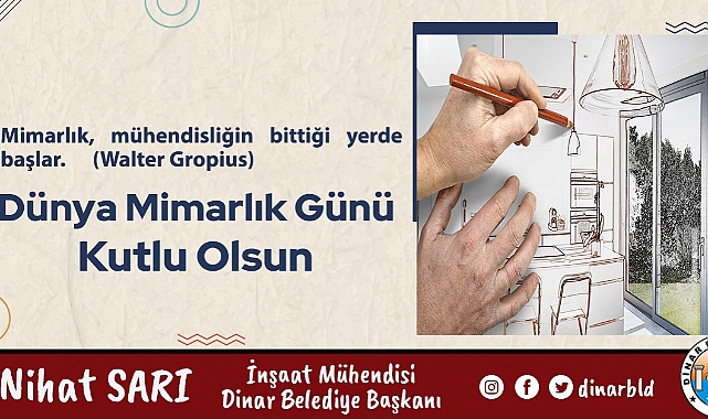 Belediye Başkanımız Nihat Sarı, mimarlarımızın gününü kutladı