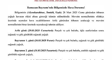Ramazan Bayramı’nda Yağışlı Hava Etkili Olacak!