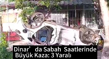 Afyonkarahisar Dinar’da Trafik Kazası: 3 Yaralı