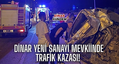 Dinar Yeni Sanayi Mevkiinde Trafik Kazası! 