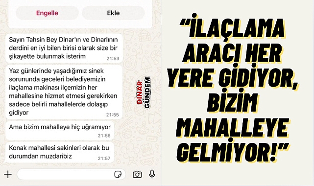 Konak Mahallesi’nde İlaçlama Tepkisi: “Sinek Sorunuyla Baş Başayız”